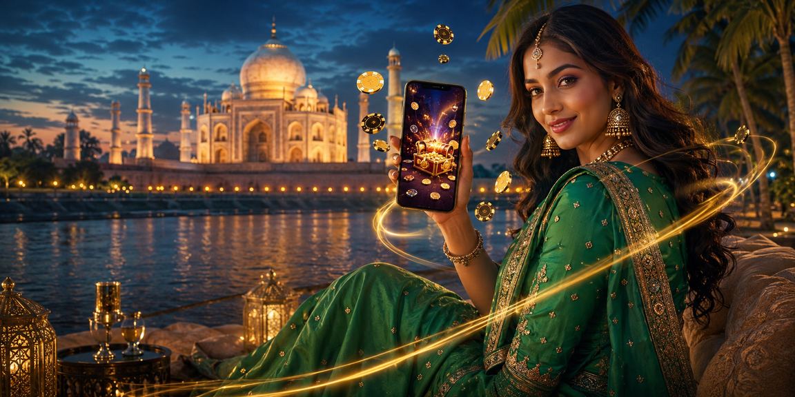 User using casino app making payment near Taj Mahal Agra